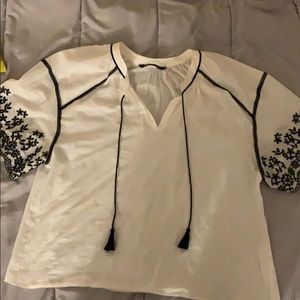 Zara embroidered blouse